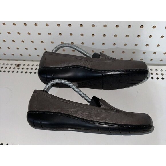 Clarks Bendables Womens Leather Slip On Loafers Flats Size 6.5 M Gray Textured - Picture 5 of 8